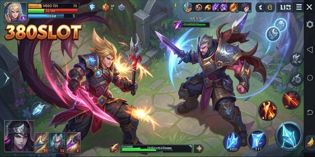 Tampilan gameplay seru di 380SLOT dengan pertarungan tim yang intens.