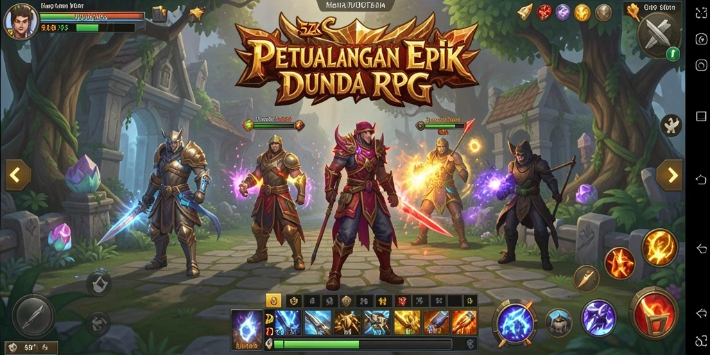 Screenshot gameplay 5ZK yang menampilkan karakter dalam petualangan RPG.