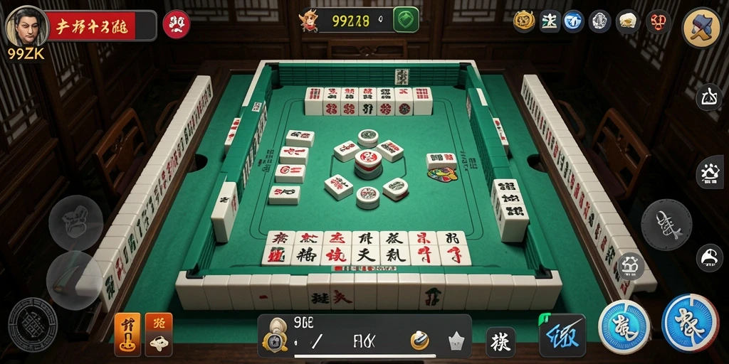 Tampilan gameplay 99ZK dengan ubin Mahjong yang menarik dan menantang.