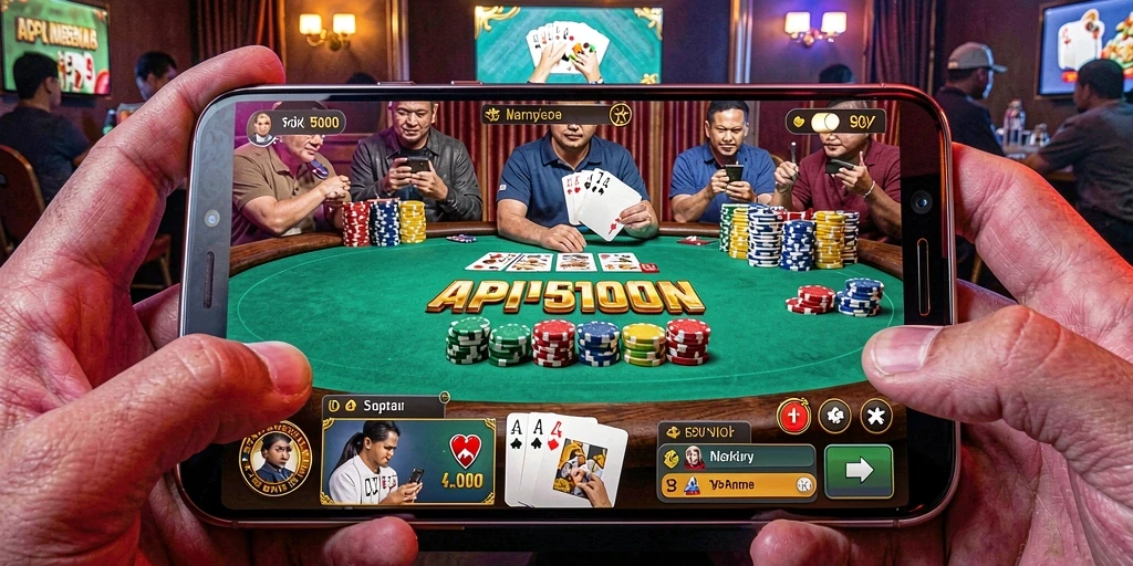 Tampilan gameplay seru di API5000 yang penuh strategi Poker.