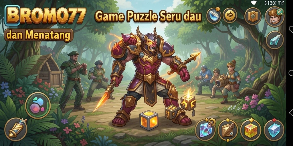 Tampilan gameplay BROMO77 yang penuh warna dan menantang.