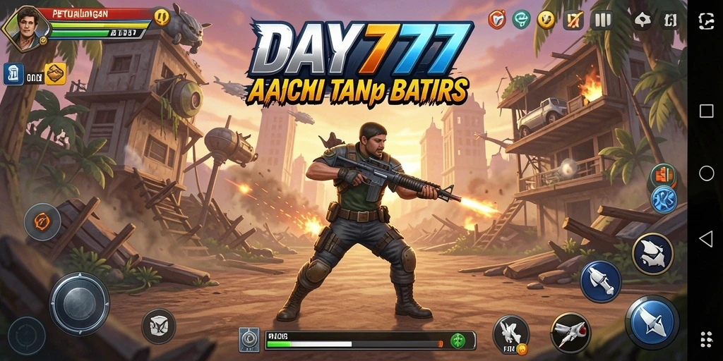 Tampilan seru dari gameplay aksi <strong>DAY777</strong> dalam pertempuran epik.