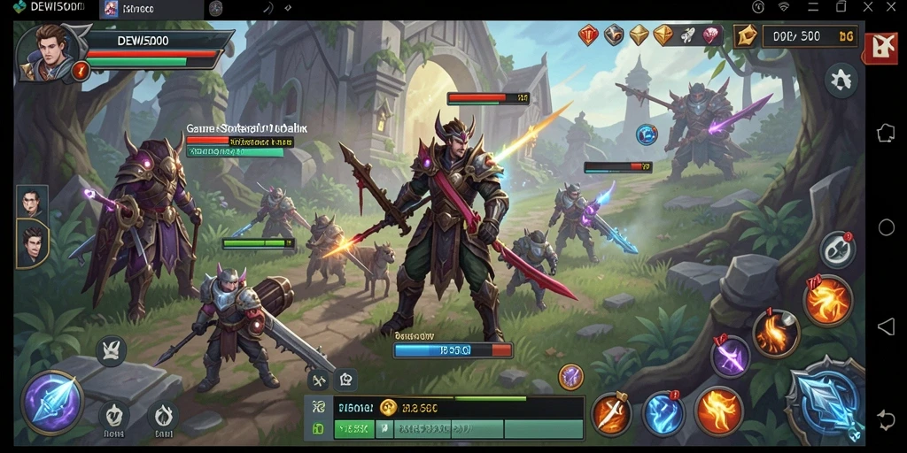 Tampilan gameplay menarik dari DEWI5000 dengan aksi pertempuran yang intens.