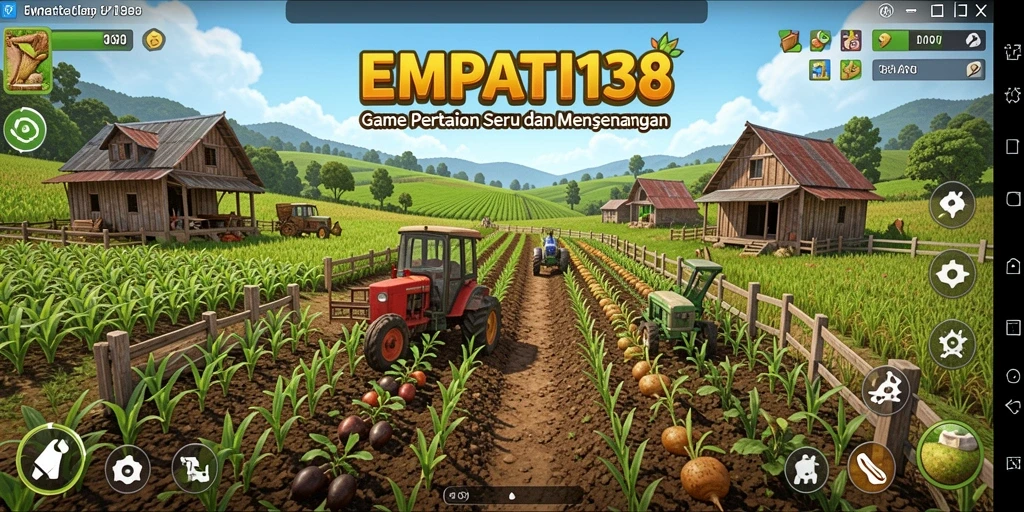 Screenshot menunjukkan gameplay seru bertani di EMPATI138.