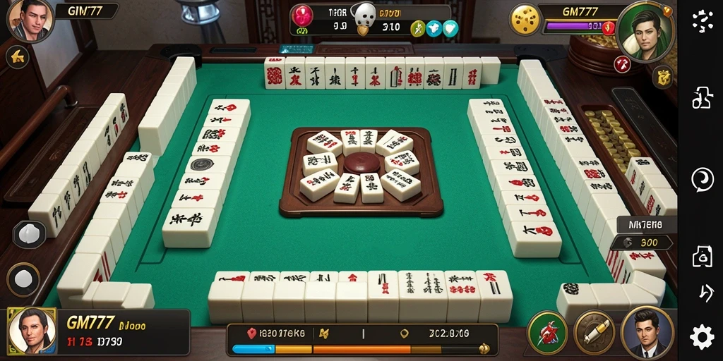 Screenshot gameplay GM777 menampilkan papan Mahjong yang menantang.