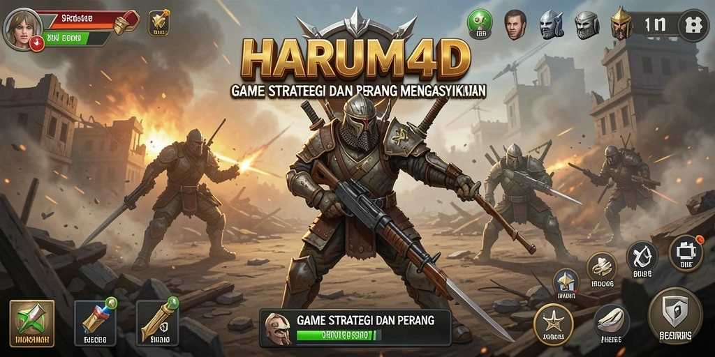 Tampilan gameplay mendebarkan dari HARUM4D dengan pertempuran strategis.
