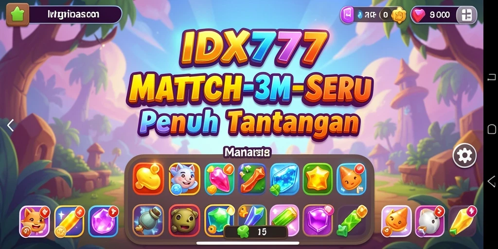 Tangkapan layar gameplay IDX777 menampilkan momen seru saat mencocokkan item.