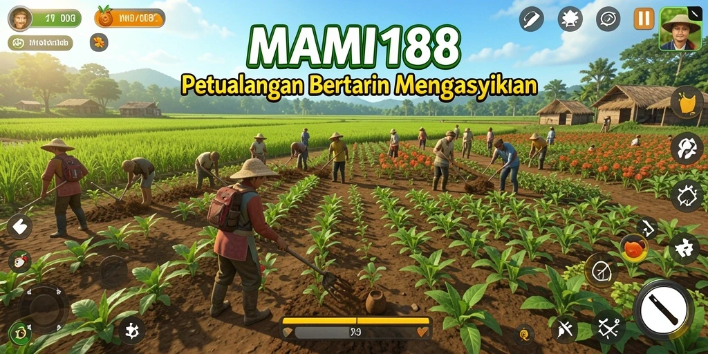 Tampilan gameplay MAMI188 yang menarik dengan berbagai aktivitas pertanian.