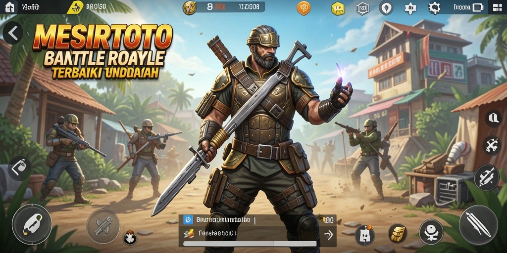 Screenshot gameplay <strong>MESIRTOTO</strong> yang menunjukkan pertarungan seru di medan pertempuran.