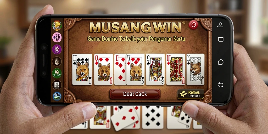 Screenshot utama MUSANGWIN menunjukkan aksi seru permainan domino.