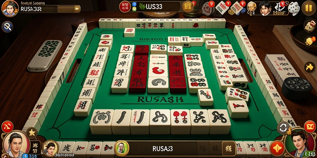 Tampilan gameplay RUSA33 yang menarik dan seru saat bermain Mahjong.
