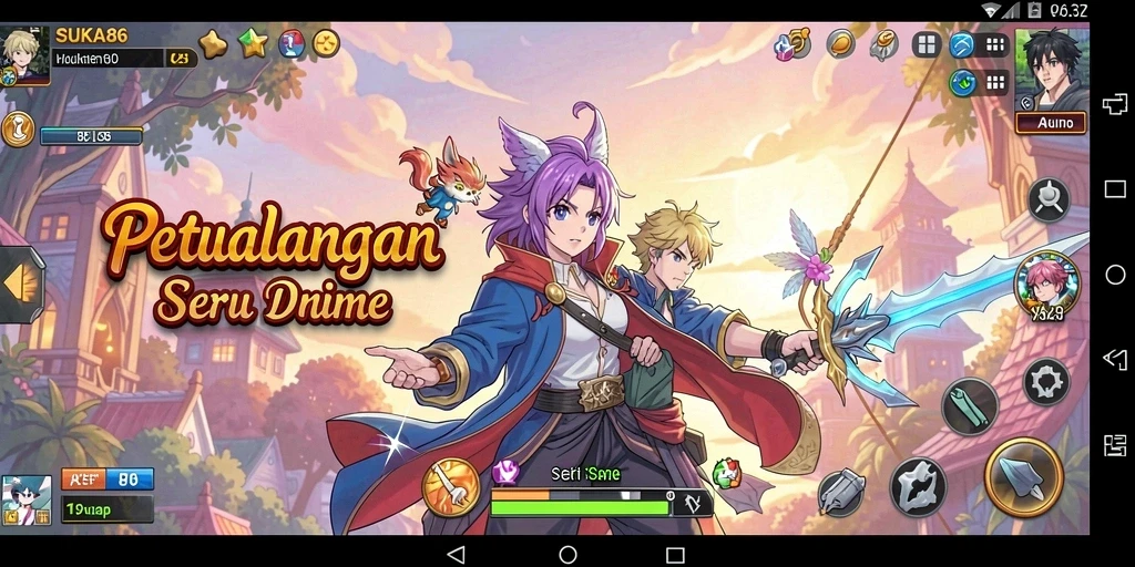 Tampilan permainan <strong>SUKA86</strong> yang mengesankan dengan karakter anime.