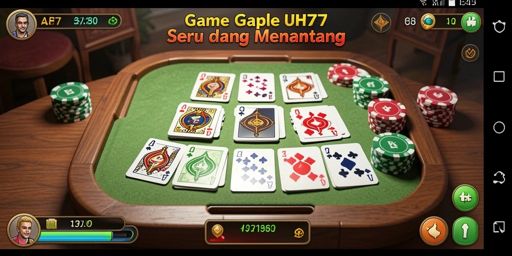 Tampilan screenshot UH77 menampilkan gameplay Gaple yang seru.