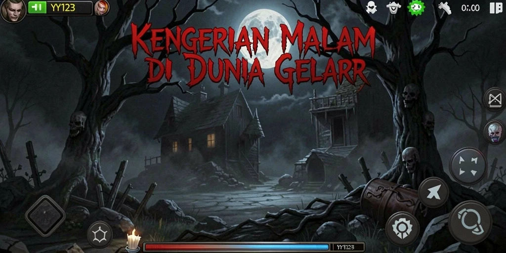 Gameplay YY123 yang menegangkan dan atmosfer menyeramkan.